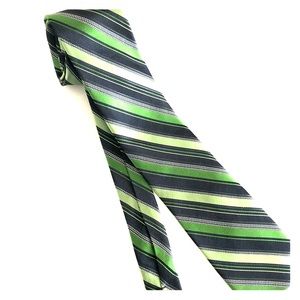 Green black and silver necktie